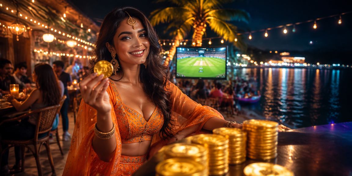Indian cricket fans enjoying sports betting on the beach